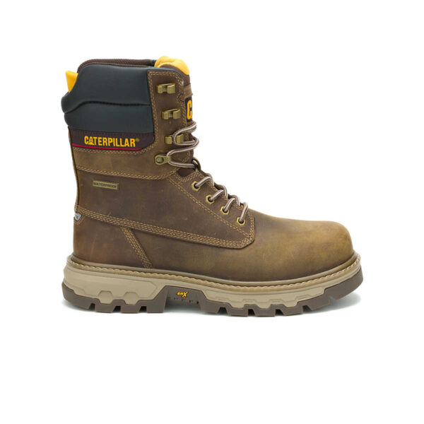 Cat Colorado Equip 8" Botas de Trabajo Caterpillar con Punta de Carbono Impermeables para Hombres
